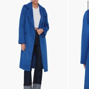 Avec les filles Bold Lapis Blue Long Wool Coat 2xlarge nwt